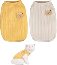 Bieiyhe 2 Pièces Pull Gaufré pour Chat et Petit Chien, Vêtement Chaud, Gilet pour Animaux de Compagnie, Moyen Chien et Chiot