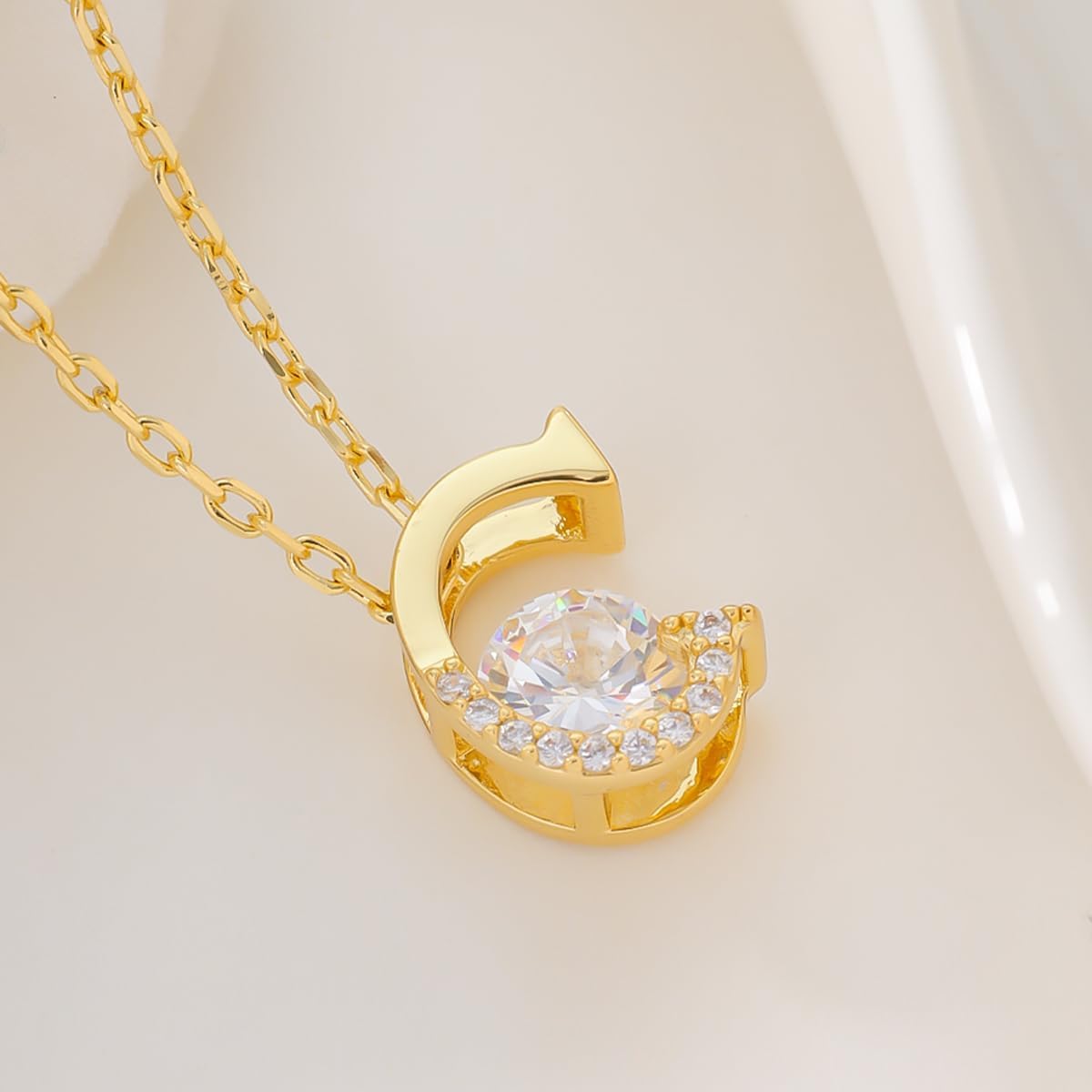 14K Gold Plated Initial Necklace for Women | Cubic Zirconia Letter Dainty Necklaces for Women | Alphabet Pendant Jewelry - Image 3
