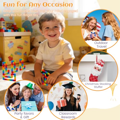 Poartsda 60 Pack Wacky Tracks Fidget Toys Bulk, Snap and Click Fidgets for Kids, Birthday Party Favors & Goodie Bag Stuffers, Classroom Treasure Box Prizes & Rewards, Graduation Gifts - Image 4