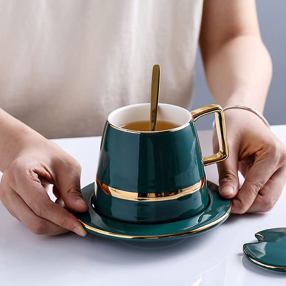 BESPORTBLE Keramik-kaffeebecher Mit Griff Untertasse Tassen Und Tabletts Für Kaffee Tee Fruchtsaft Und Andere Getränke Für Zuhause Buchhandlung Oder Restaurant