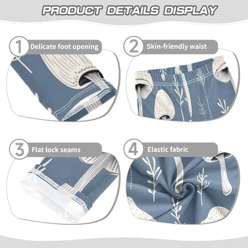Bolaz Toddler Girls Leggings Printed Yoga Pants Leggings White Mushroom for Kids3