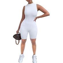BYDIVA Womens Sexy Sleeveless Bodycon Jumpsuit Party Club Short Romper