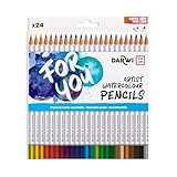 Darwi For You DF2200024K01C - Pack mit 24 Aquarellfarbstiften Aquarellstifte, Mine 3,3mm, sortierte Farben, 1 Pack