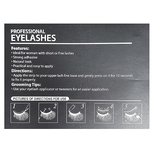 Cílios Magnético com 5 Pontos de Imã + Delineador Magnético + Pinça: Kit com 3 Pares Cílios Reutiliz