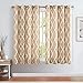Linen Curtains for Living Room Curtain - Quatrefoil Flax Linen Look Lattice Moroccan Tile Print Window Treatment Set for Bedroom Geometry - 63 inch Long - (Taupe, Set of 2 Panels)