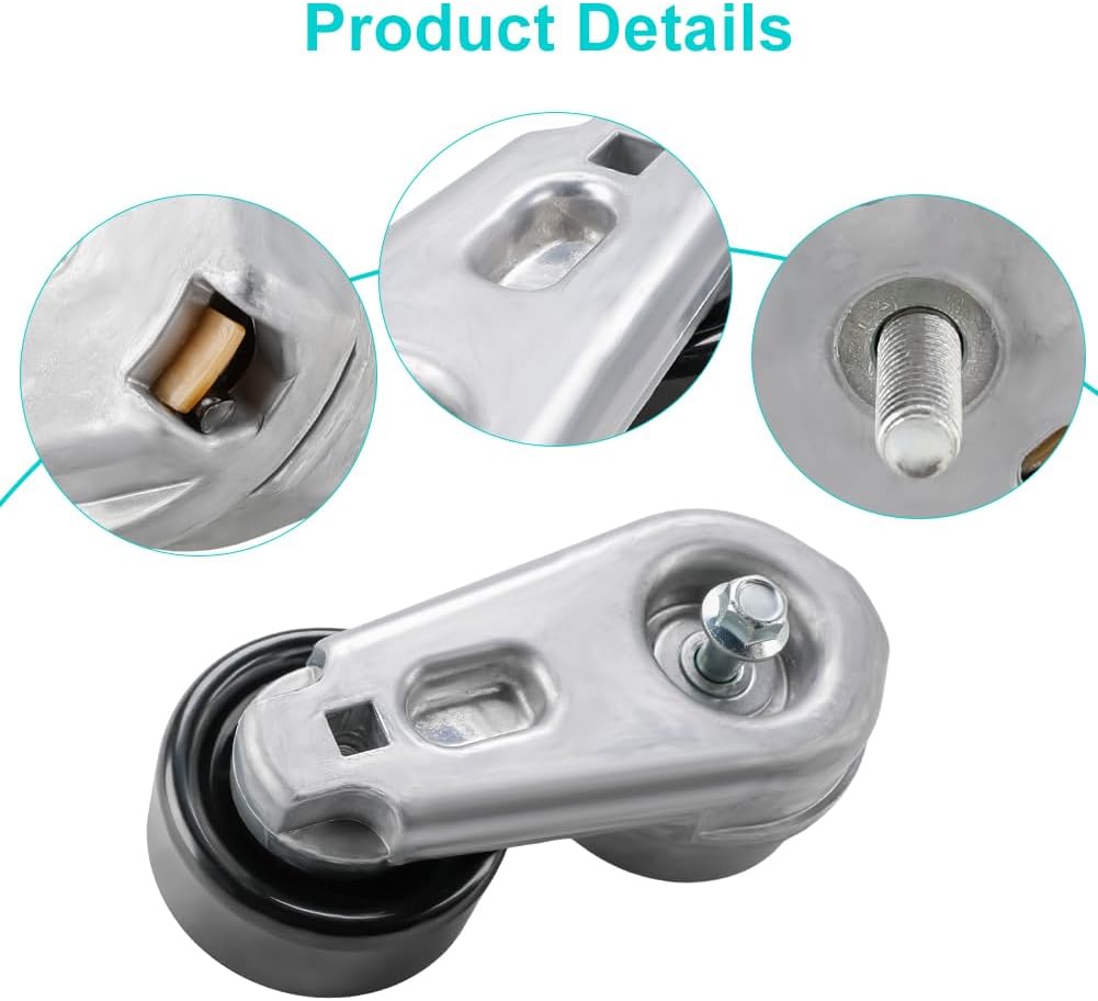 Drive Belt Tensioner Assembly with Pulley Compatible with Ford Escape Hundred Fusion Jaguar S-Type XF XJR XJ8 XK XK8 Lincoln Mazda Tribute Mercury Replacement for 38279