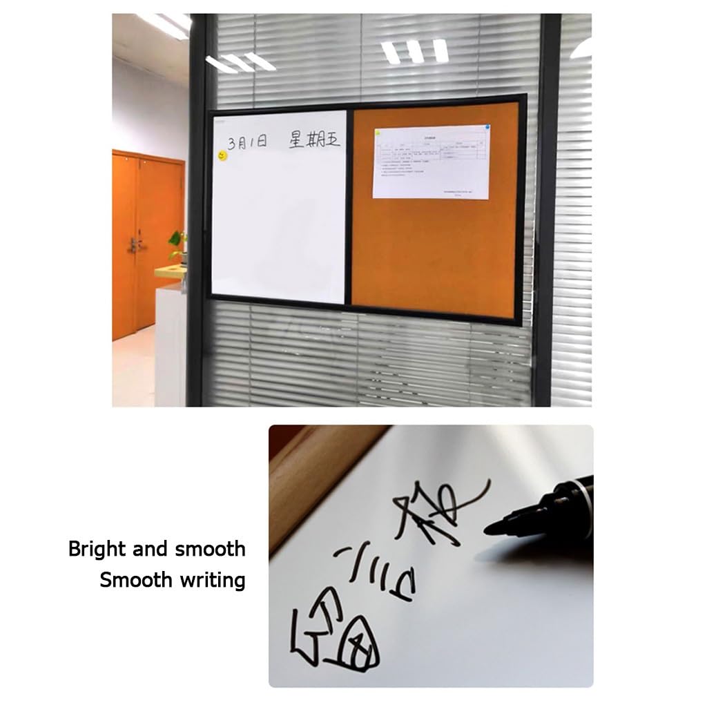 Magnetyczna tablica suchościeralna tablica korkowa kombinacja montowana na ścianie biała tablica ogłoszeniowa kombi drewniana rama (kolor: styl 3, rozmiar: 60 x 90 cm)