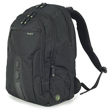 Targus Torba na laptopa, pasuje do laptopów o przekątnej do 15,6 cala i pojemności 27 l, ekologiczny plecak wykonany z butelek z recyklingu, trwały, przyjazny dla TSA - czarny