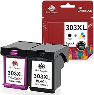 Toner Kingdom 303 Ink XL Remanufactured for HP 303 303XL Ink Cartridges Combo Pack for HP Envy Photo 6234 6230 7134 6220 7830 7855 7800 6232 6255 7130 6222 6258 7120 7164 HP TANGO X (1 Black, 1 Color)