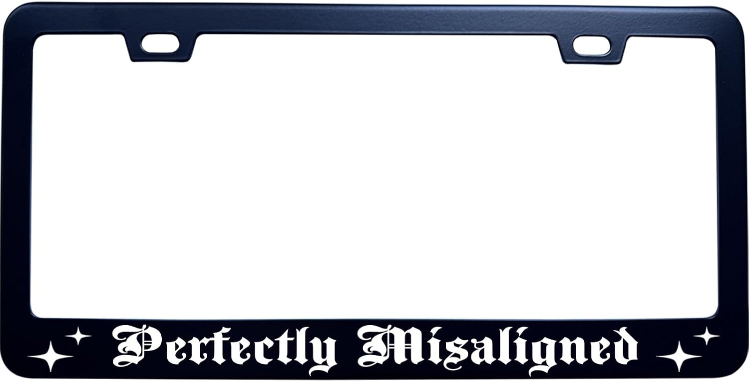 Hers Sometimes I Let Him Drive Black License Plate Frame Gothic, Funny Humor Auto Car Plate Cover UV Printed, Stainless Steel Car Tag Frame, Novelty Gift Idea image 5