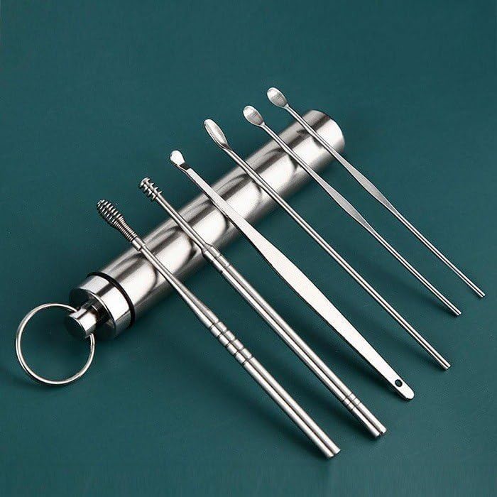 JHEPCOIN Ear Cleaner Reusable Tool Kit Curette and Spring Buds Pocket Great for Traveling Easy to Use 6-Piece Professional Tool Set - Fit Box Removal Steel Cleansing Spiral For Kids Man Woman (B0CZLPDG3G) Amazon Price History, Amazon Price Tracker