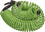 Orbit 27389 Coil Garden Hose, 50 Feet, with 8-Pattern Hose Nozzle