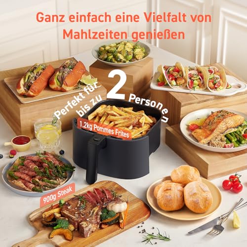COSORI Airfryer, 7-in-1 Heissluftfritteuse, Max 230℃ & 55dB leise Heißluftfritteuse, 100+ Rezpete, Hähnchen, Steak, Speck, Tiefkühlkost, 55% energiesparend, spülmaschinenfest – Bild 6