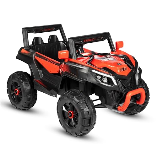 Image of Norman Jr Battery Operated 2x4 | Jeep Toy Kids Car with Remote+Steering+RGB Light+Mp3 USB Music | Rechargeable Car for Kids to Drive 3 to 12 Years | Large (Drifter) Red