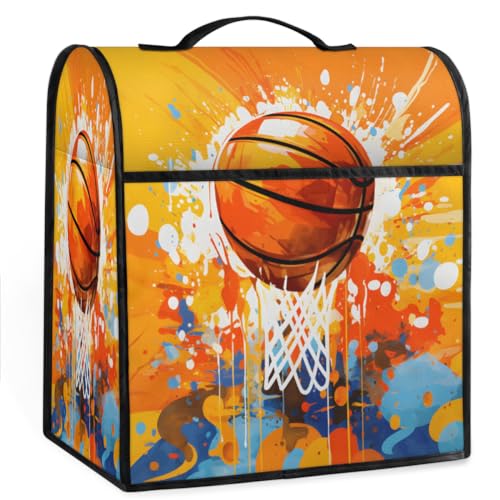 Coffee Maker Cover Basketball Sports Pattern Kitchen Appliance Covers Small Appliance Covers Blender Cover Juicer Cover Dust Covers for Kitchen Appliances with Top Handle and Pockets,Washable,C708