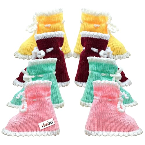Image of Woolen Socks for NewBorn Baby Winter booties for Kids Woollen Socks for NewBorn (Multicolor,0 to 6 Month) Set of 4 Pairs