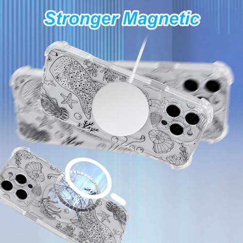 Coque transparente iPhone 16 Pro MagSafe antichoc animaux marins - 4