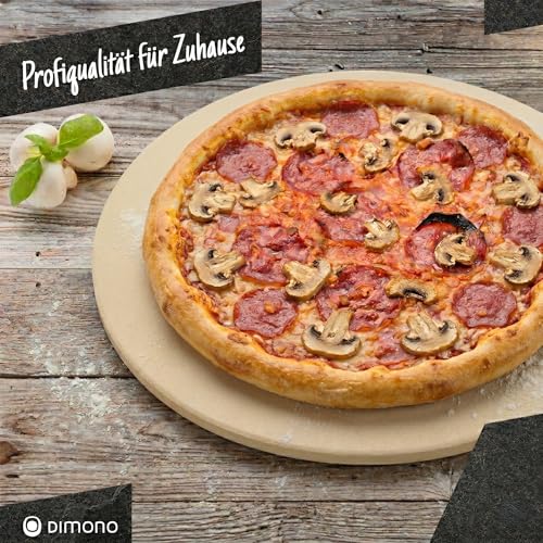 Foto von Profi Pizzastein für Backofen, Cordierit Pizzaofen-Material Premium Backstein für Gasgrill & Pizzaofen (Rund.)