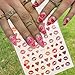 10Sheets Valentine's Day Nail Art Stickers Sexy Lips Nail Decal 3D Valentine Self-Adhesive Red Lip Heart Love Nail Design Sliders Foil Sticker for Women Girls Gift DIY Valentine's Nail Decoration