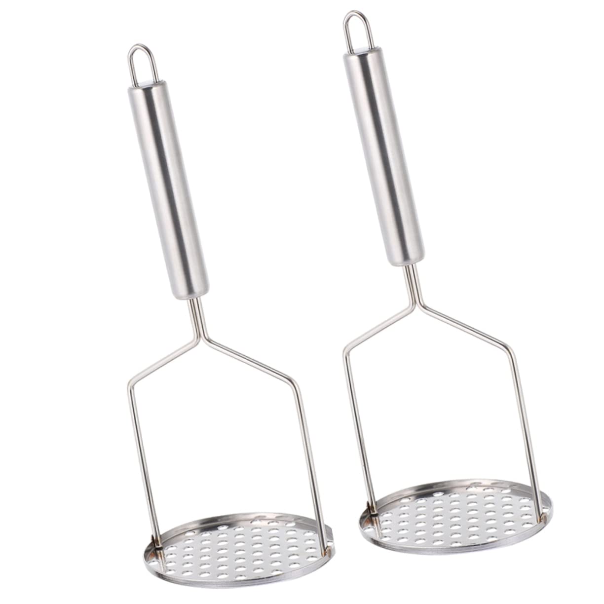 ABOOFAN 2Pcs Stainless Steel Potato Masher Manual Potato Crusher Tool for Effortless Vegetable and Fruit Pureeing Comfortable Grip Design for Easy Use and Mashing