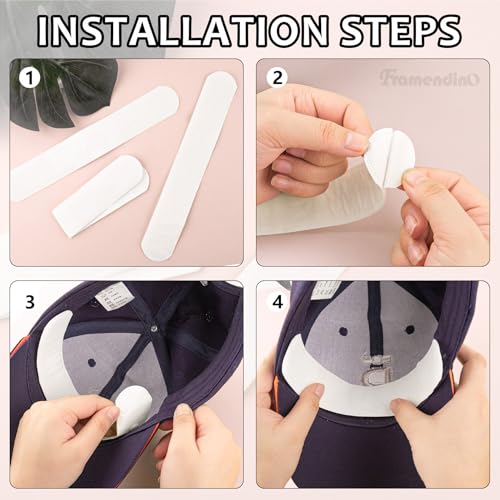 Image of Framendino, 100 Pack Disposable Sweat Pads Golf Hat Liner Cap for Makeup Sports