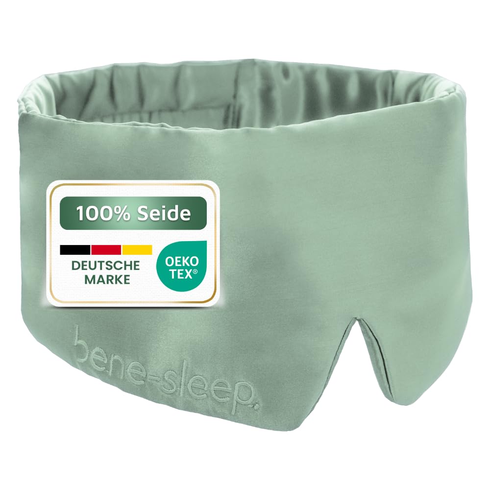 Masque de sommeil en soie de qualité supérieure - 100 % étanche à la lumière - Rembourrage doux pour les nuages - Lunettes pour un sommeil réparateur - Doux pour la peau et luxueux - Pour