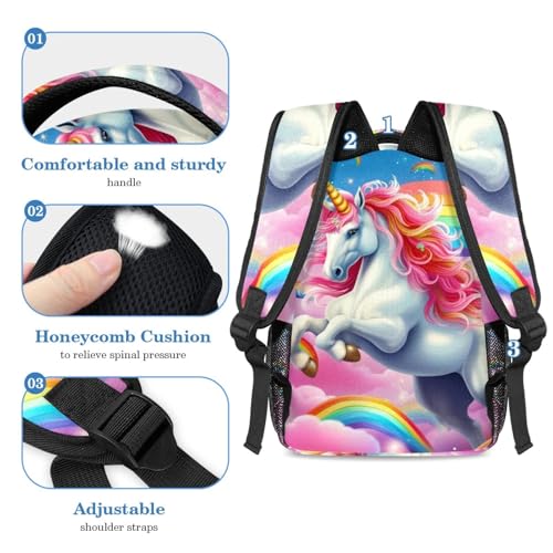 Sac à dos grand volume pour adolescent avec kit trousse scolaire licorne