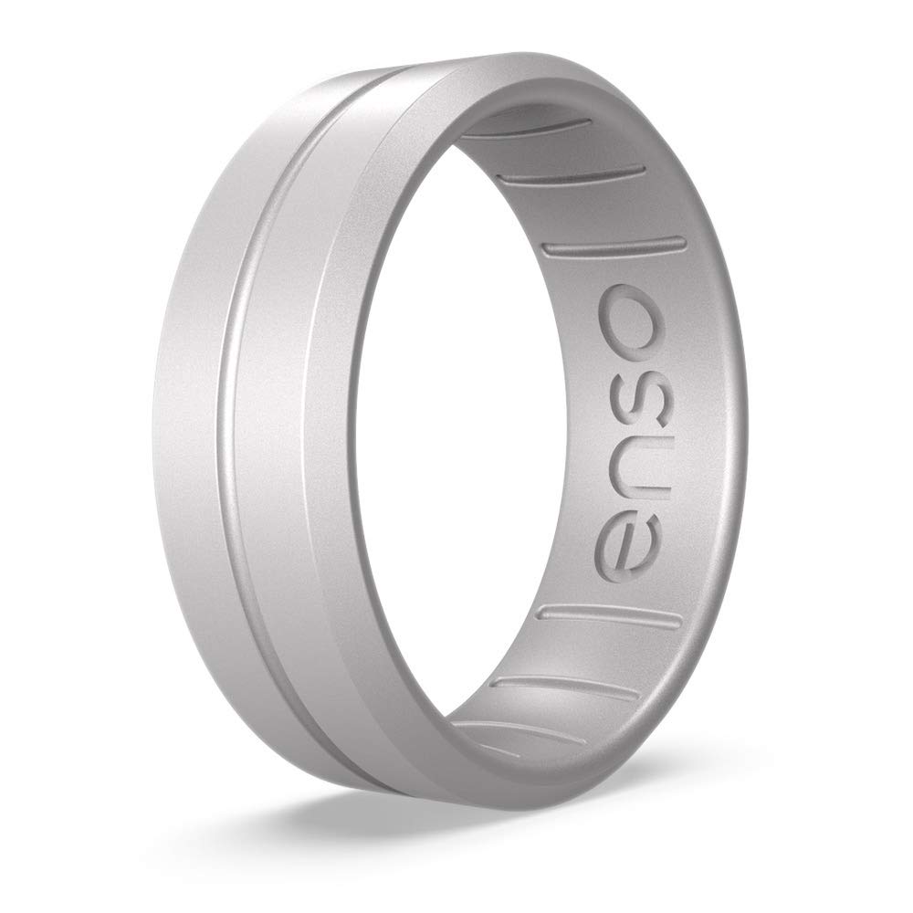 Enso Rings Classic Contour Silicone Ring – Stackable Multi Color Unisex Wedding Engagement Band – Thin Minimalist Band – 7.24mm, 1.9mm Thick