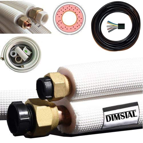 2x 3m 1/4"+3/8" Zoll Kupferleitungen Kältemittelleitungen für 9000/12000 BTU Montage-Kit (2x3m für 9000/12000 btu)