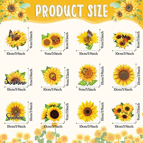 Magnets decorativos de girasol para refrigerador 12 piezas miniatura 2