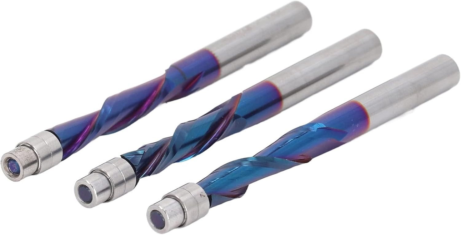 3Pcs Flush Trim Router Bit, Cemented Carbide Upward Flush Trim Bit, 1/4 Inch Shank Top Bearing Flush Trim Router Bit, for Floor Tables, Bedroom Shelves, Frames