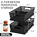 Simple Houseware 2 Tier Bathroom Organizer Tray Pull-Out Sliding Drawer, Under Sink Storage, Black
