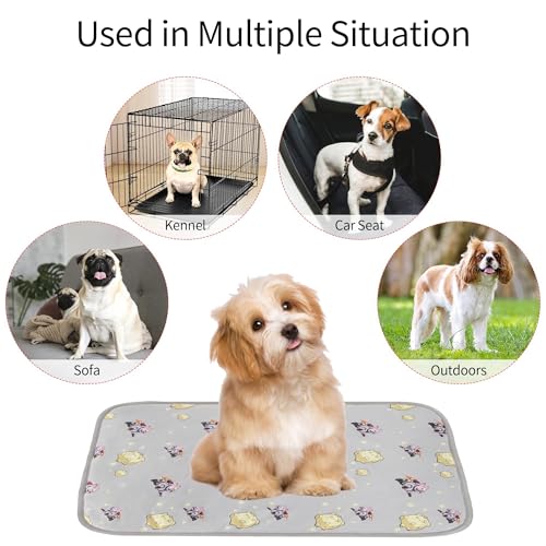 NACOCO Summer Pet Cooling Mat - Cat Dog Cushion Pad Sleeping Cool Comfortable Soft for Pets Kids and Adults (Grey French Bulldog, S) — view 5
