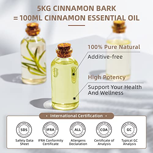 Image of HIQILI Cinnamon Essential Oil for Candle, Spary & Diffuser - 100% Pure Natural - Indoor and Outdoor