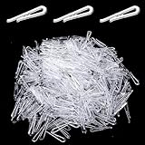 500Pcs U Shape Clear Plastic Alligator Clips, Shirt Folding Clips with Teeth Transparent Plastic Clothespins for Shirts Pant Sock Tie Securing Dress in Place