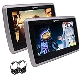 IR sans fil Casque + Eincar double 9 pouces TFT ¡§|cran num¡§|rique Touches tactiles LCD Lecteur DVD de voiture Moniteur appuie-t¡§ote HDMI Support d'entr¡§|e 32 bits Jeux sans fil avec jeu ¡§¡è distance