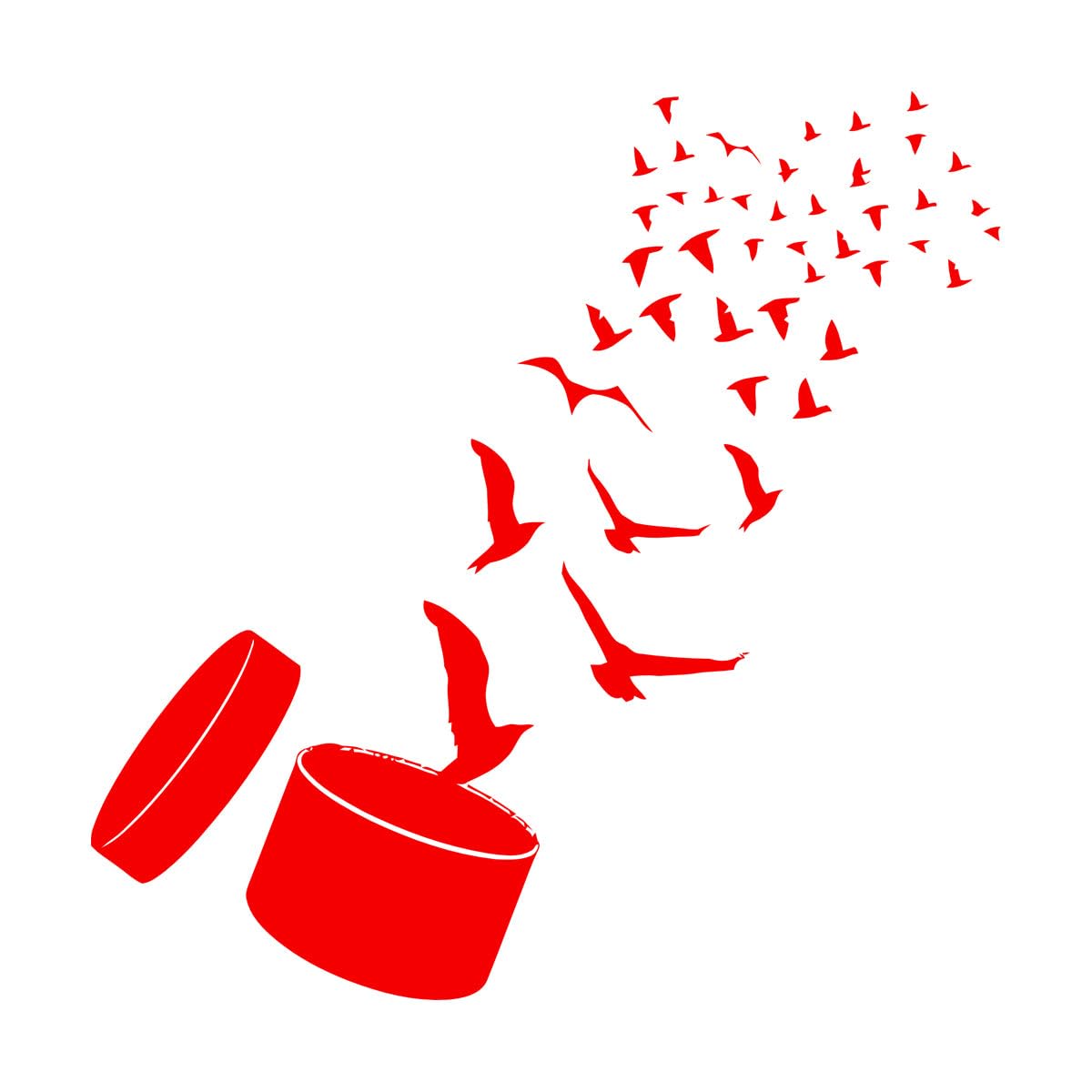 Wall Decals Paster Paper Birds Freedom Man Natural Animals South 54x55.4cm Waterproof Large red
