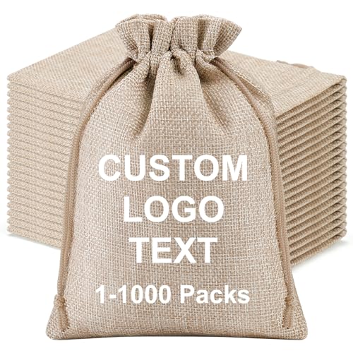 WACAR Custom Burlap Drawstring Gift Bags