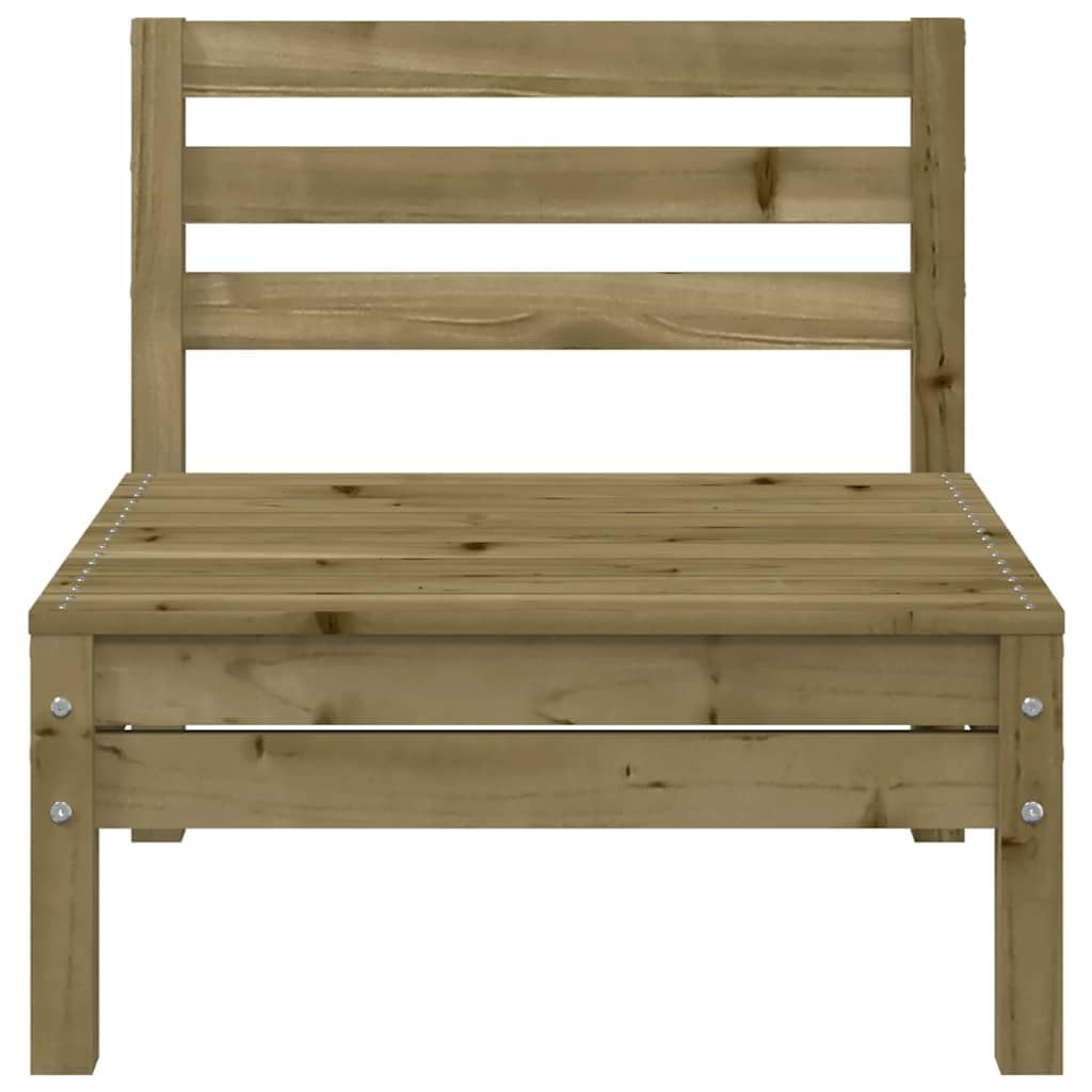 Divano da giardino a 3 posti in legno di pino impregnato con design a doghe per terrazza e giardino, mobili modulari da esterno con schienale per una comoda esperienza di seduta