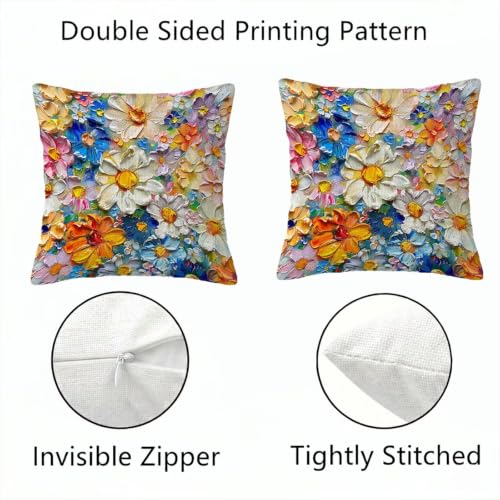 Housse de coussin 45x45cm lot de 4 en lin imperméable C-O34
