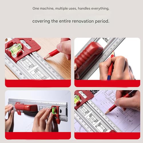 Règle de nivellement en aluminium robuste avec niveaux pour menuiserie de précision