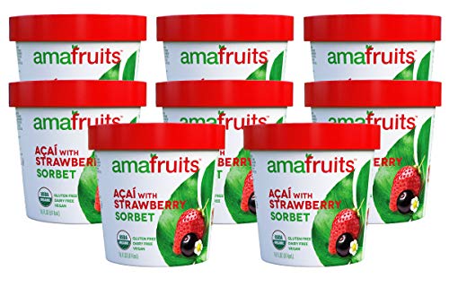 Amafruits Acai with Strawberry Frozen Sorbet Pints - UDSA Organic - 8 Pack - Thumbnail 4