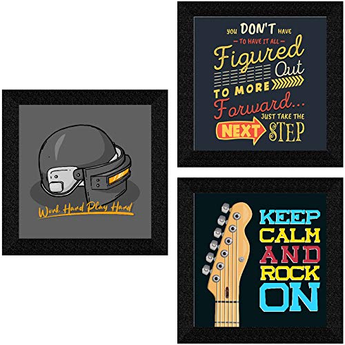 SAF paintings set of 3 Music Theme Wall Decor Premium Framed Paintings for Bedroom Room Living Room - Framed Wall Posters SA-SANFSD31450A