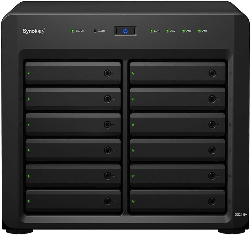 Synology Disk Station DS2419+ - NAS server - 12 bays - SATA 6Gb/s - RAID 0, 1, 5, 6, 10, JBOD - RAM 4 GB - Gigabit Ethernet - iSCSI, Black