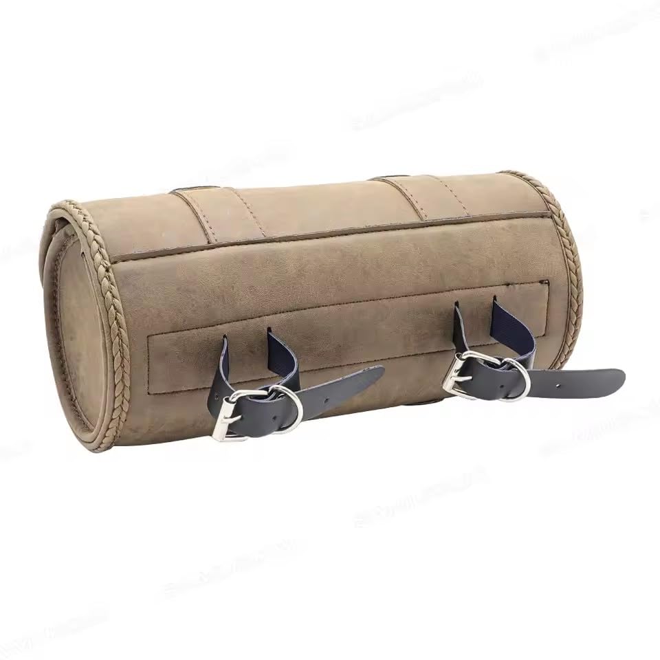 Alforja retro para motocicleta en cuero PU para Chopper Bobber Cruiser para Dyna Softail Sportster miniatura 5