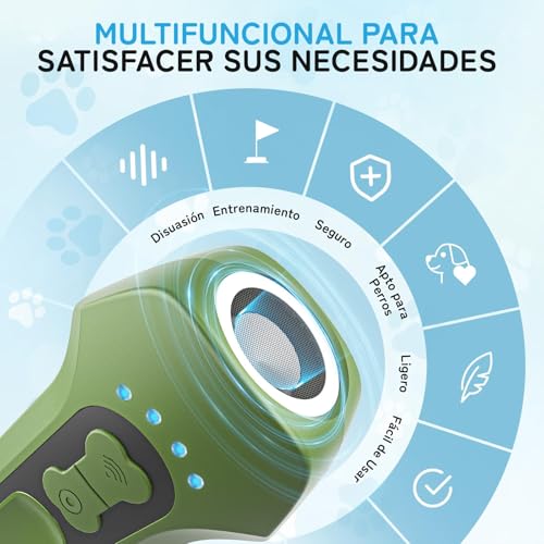 Holercoco Ahuyentador de Perros, Antiladridos para Perros Ultrasónicos, Dispositivo para Detener Ladridos Seguro y Humano, Control de Ladridos de 50 pies, Corrige Conductas en Interiores y Exteriores