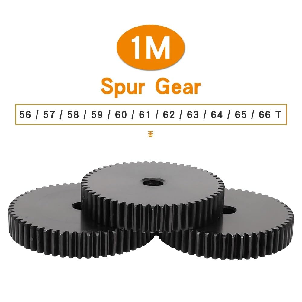 Ritzel 1M-56T/57T/58T/59T/60T/61T/62T/63T/64T/65T/66T SC45# Kohlenstoffstahl, geschwärzt, Zahnteilung 3,14 mm(1M64T (Bore 8 mm))