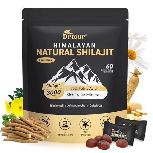 Shilajit for Men & Women - Himalayan Shilajit Gummies & 100% Pure Natural Shilajit Gold Resin - Ashwagandha for Men, Fulvic Acid, 85+ Minerals, Energy & Immune - Supplement 60 Gummies