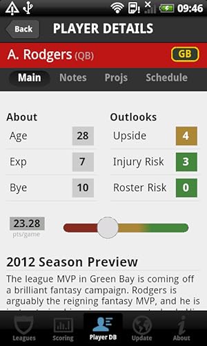 FF Draft GM 2012 - Fantasy Football Intelligent Drafting