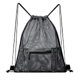 Burwayo Bolsa esportiva com cordão, grande bolsa de ginástica respirável para luvas de boxe, sapatos e equipamentos de treinamento, leve e durável
